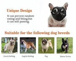 CILKUS Short Snout Dog Muzzles - Bulldog Muzzle Adjustable Breathable Mesh Dog Muzzle Can Stick Out Tongue And Drink Water Anti-Biting And Training Dog XL (19.6"-20.4"), Black -Zoo Shop 51sFUciCCzS