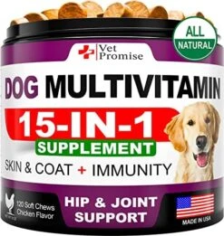 Dog Multivitamin Chewable With Glucosamine - Dog Vitamins And Supplements - Senior & Puppy Multivitamin For Dogs - Pet Joint Support Health - Immunity - Mobility - Energy - Gut - Skin - 120 Chews -Zoo Shop 51sFwjaehTL. AC