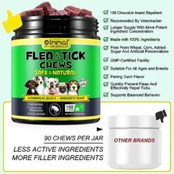 Flea And Tick Prevention For Dogs Chewable Pills, Natural Flea And Tick Supplement -Flea & Tick Control, 150 Tablets Oral Flea Pills For Small Medium And Large Dogs -Zoo Shop 51sQRRglwlL
