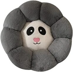 JENPECH Round Flower Shape Plush Cats Bed House Cats Mat Winter Warm Sleeping Cats Nests Soft Dog Basket Pet Cushion Portable Pet Supplies Grey L -Zoo Shop 51sXmAXFPeL. AC