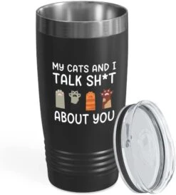 Cat Owner Black Tumbler 20oz - Find Your Body - Cat Women Fun Cat Parents Stuff Lady Paws Pet Dad Gifts -Zoo Shop 51sdbJ8RpJL. AC