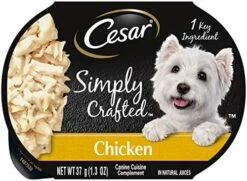 CESAR Simply Crafted Adult Wet Dog Food Meal Topper, Chicken, (10) 1.3 Oz. Tubs -Zoo Shop 51svFRayICL. AC