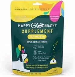 Happy Go Healthy Gut Health Supplements For Dogs | Prebiotic & Probiotic Food Topper With Ginger Root, Icelandic Seaweed, And Organic Kelp | All Breeds And Sizes | 60 Count 25 Happy Go Healthy Gut Health Supplements For Dogs | Prebiotic & Probiotic Food Topper With Ginger Root, Icelandic Seaweed, And Organic Kelp | All Breeds And Sizes | 60 Count -Zoo Shop 51t4Gxqah2L. AC