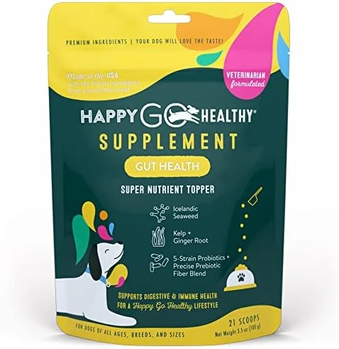 Happy Go Healthy Gut Health Supplements For Dogs | Prebiotic & Probiotic Food Topper With Ginger Root, Icelandic Seaweed, And Organic Kelp | All Breeds And Sizes | 60 Count 11 Happy Go Healthy Gut Health Supplements For Dogs | Prebiotic & Probiotic Food Topper With Ginger Root, Icelandic Seaweed, And Organic Kelp | All Breeds And Sizes | 60 Count - Image 9