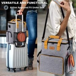 Dog Travel Bag, Ownpets Large 21L Travel Bag For Dogs With Multi Pockets, 2 Dog Food Carrier Bags And 2 Pet Collapsible Bowls, Airline Approved Pet Travel Bag With Built-in Waste Bag Dispenser -Zoo Shop 51tDAgbjz7L