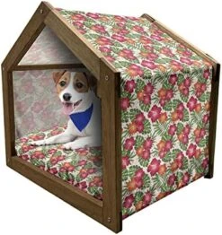 Ambesonne Sushi Wooden Pet House, Seafood Themed Traditional Sushi Rolls Consisting Of Rice Raw Fish Veggies In Seaweed, Indoor & Outdoor Portable Dog Kennel With Pillow And Cover, Small, Multicolor -Zoo Shop 51tFQ3cu5L. AC