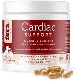 Fera Pets Cardiac Support Supplement For Dogs And Cats, Improves Blood Flow, Energy – With Taurine, CoQ10, Organic Hawthorn Berry, Supports Cardiovascular Heart Health – 60 Capsules 15 Fera Pets Cardiac Support Supplement For Dogs And Cats, Improves Blood Flow, Energy – With Taurine, CoQ10, Organic Hawthorn Berry, Supports Cardiovascular Heart Health – 60 Capsules -Zoo Shop 51tFag5VP L. AC