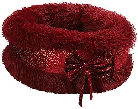 Watonic Dog Bed Cat Bed Comfortable Plush Kennel Dogs Pet Litter Deep Sleep Cat Litter Sleeping Bed Bow Lace Noble Elegant Wedding (Gray,15.76inch) 5 Watonic Dog Bed Cat Bed Comfortable Plush Kennel Dogs Pet Litter Deep Sleep Cat Litter Sleeping Bed Bow Lace Noble Elegant Wedding (Gray,15.76inch) - Image 3