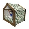 Ambesonne Food Wooden Pet House, Assortment Of Exotic Shapes Illustration Sketched Hand Drawn Vanished Colors Print, Indoor & Outdoor Portable Dog Kennel With Pillow And Cover, Small, Multicolor -Zoo Shop 51tR2g5rkDL