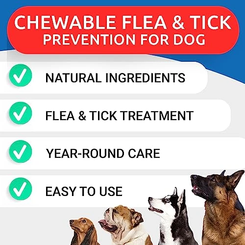 Flea And Tick Prevention For Dogs Chewable Tablets - All Natural Flea & Tick Chews - Flea Chewables Pills For Dogs - All Breeds And Ages - Made In USA - Bacon - 120 Treats 5 Flea And Tick Prevention For Dogs Chewable Tablets - All Natural Flea & Tick Chews - Flea Chewables Pills For Dogs - All Breeds And Ages - Made In USA - Bacon - 120 Treats - Image 3