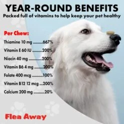 Flea Away All Natural Supplement For Fleas, Ticks, And Mosquitos Prevention For Dogs And Cats, 100 Chewable Treat Tablets, Single 18 Flea Away All Natural Supplement For Fleas, Ticks, And Mosquitos Prevention For Dogs And Cats, 100 Chewable Treat Tablets, Single -Zoo Shop 51tZPFYnu7L