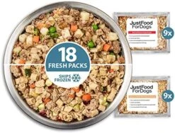 JustFoodForDogs Frozen Fresh Human Grade Dog Food, Sampler Variety Pack, (18 Oz - 7 Pack) -Zoo Shop 51taSZPiu3L. AC