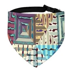 GENERIC Grunges Ethnic Pattern On Blur Dog Bandana,Dog Bandanas Triangle Bibs Scarf Accessories Minimal Head Cicumference