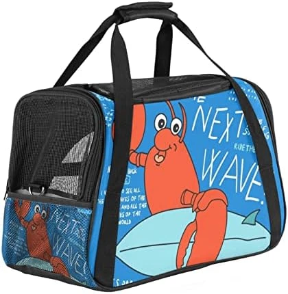 Pet Carrier Lobster Lemon Sea Food Pattern Soft-Sided Pet Travel Carriers For Cats,Dogs Puppy Comfort Portable Foldable Pet Bag Airline Approved 9 Pet Carrier Lobster Lemon Sea Food Pattern Soft-Sided Pet Travel Carriers For Cats,Dogs Puppy Comfort Portable Foldable Pet Bag Airline Approved - Image 7