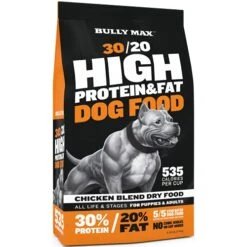 Bully Max High Performance Super Premium Dog Food. For All Ages (for Puppies & Adult Dogs). 535 Calories Per Cup. For Muscle, Size, Growth, And Weight. (5 Pound Bag)