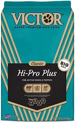 VICTOR Super Premium Dog Food – Hi-Pro Plus Dry Dog Food – 30% Protein, Gluten Free - For High Energy And Active Dogs & Puppies, 50lbs -Zoo Shop 51u5sGylGCL. AC