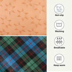 Ultra Soft Dog Cat Crate Bed Blanket-Blue And Green Plaid Fluffy Pet Bed All Season-Short Pile-Anti-Slip Pet Beds 24"x18" -Zoo Shop 51u9ODenzjL