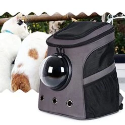 JOZZY Pet Travel Bag Large Pet Backpack Portable Space Capsule Breathable Window Cat Carrier Dog Bag Pets Products Accessories Portable Travel Bags (Color : Gold) -Zoo Shop 51uA8G1HMTL