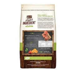Merrick Limited Ingredient Diet Grain Free Dry Dog Food Real Lamb & Sweet Potato Recipe - 4 Lb. Bag -Zoo Shop 51uF8BE90yL