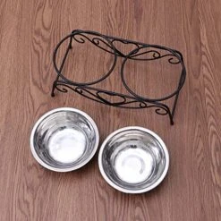 Dual Stainless Steel Dog Bowl Pet Water Food Feeder Bowl Dog Food Bowl Pet Bowl Size Small Pet Dog Utensils -Zoo Shop 51uLpiLumDL