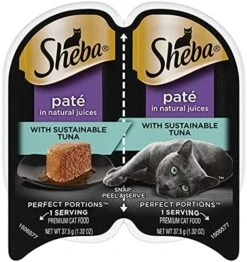 SHEBA PERFECT PORTIONS Paté Adult Wet Cat Food Trays (24 Count, 48 Servings), Delicate Salmon Entrée, Easy Peel Twin-Pack Trays -Zoo Shop 51v1sHZf8S. AC