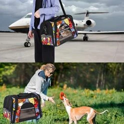 Pet Carrier American Delicious Fat Food Pattern Soft-Sided Pet Travel Carriers For Cats,Dogs Puppy Comfort Portable Foldable Pet Bag Airline Approved -Zoo Shop 51v4pqIRIDL
