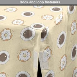 Ambesonne Food Dog Crate Cover, Pastel Tone Design Of Coffee Cups And Bitten Donuts Illustration, Easy To Use Pet Kennel Cover For Small Dogs Puppies Kittens, 18 Inch, Champagne Cocoa -Zoo Shop 51vJGePgnOL
