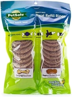 PetSafe Treat Rings - 16 Rings - Size B - Original & Busy Buddy Bristle Bone - Treat-Holding Toy For Dogs - Purple, Large -Zoo Shop 51vJeciRF0L. AC