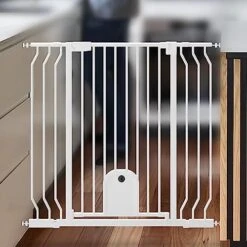 Extra Tall Wide Baby Gate With Cat Door For Stairs Doorways Dog Pet Cat Gate With Walk Througe Door Pressure Mounted 16 Extra Tall Wide Baby Gate With Cat Door For Stairs Doorways Dog Pet Cat Gate With Walk Througe Door Pressure Mounted -Zoo Shop 51vKsbrYAZL. AC