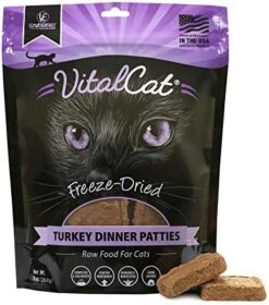 Vital Essentials Vital Cat Freeze Dried Turkey Mini Patties Cat Food - USA Made - All Natural - 8 Oz. -Zoo Shop 51vMMYaaShL. AC