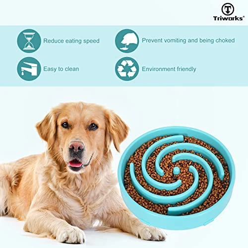 Large Slow Feeder Dog Bowl,Maze Interactive Dog Food Bowl,Anti Gulping Healthy Eating,Stop Bloat Pet Slow Down Feeding Dishes For Medium/Big Dogs(A-Blue) 3 Large Slow Feeder Dog Bowl,Maze Interactive Dog Food Bowl,Anti Gulping Healthy Eating,Stop Bloat Pet Slow Down Feeding Dishes For Medium/Big Dogs(A-Blue)