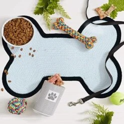 Pet Mat For Dogs & Cats | Friendly Pet Mats | Hand Braided Mat | FloorMat | Doormat | Pet Area Rugs | Polyester Material | Anti-Spill | 16 X 24 Inches | Bone Design – The Home Talk Store -Zoo Shop 51vYPDkC2JL. AC