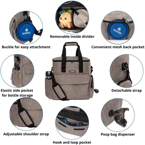 Dog Travel Bag | Dog Food Storage Containers, Silicone Mat, Large Collapsible Bowls | Airline Approved Dog Accessories Organizer | Dog Poop Bag Dispenser | Dog Stuff & Pet Supplies Travel Essentials 5 Dog Travel Bag | Dog Food Storage Containers, Silicone Mat, Large Collapsible Bowls | Airline Approved Dog Accessories Organizer | Dog Poop Bag Dispenser | Dog Stuff & Pet Supplies Travel Essentials - Image 3