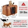 NewEle Fashion Dog Purse Carrier For Small Dogs With 2 Extra Pockets, Holds Up To 10lbs Pu Leather Cloth Pet Carrier, Cat Carrier, Airline Approved Puppy Carrier For Travel (Brown, Small Size) -Zoo Shop 51vfUz4y3EL