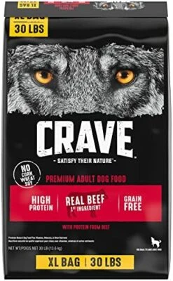 CRAVE Grain Free High Protein Adult Dry Dog Food, Beef, 4 Lb. Bag -Zoo Shop 51vfvjaMhKL. AC