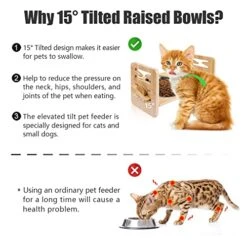 Elevated Dog Bowls, POLTSAK Adjustable Raised Dog Bowl For Small Dogs And Cats, Durable Bamboo Cat Dog Food Bowl Stand Pet Feeder With 2 Stainless Steel Bowls And Non-Slip Feet -Zoo Shop 51vgaLU4u6L