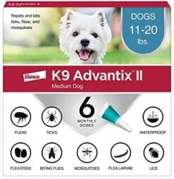 K9 Advantix II Medium Dog Vet-Recommended Flea, Tick & Mosquito Treatment & Prevention | Dogs 11-20 Lbs. | 2-Mo Supply -Zoo Shop 51vo5YR4AsL. AC