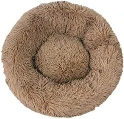 YangYan Super Soft Pet Bed Kennel Dog Round Cat Winter Warm Sleeping Bag Long Plush Puppy Cushion Mat Portable Cat Supplies 46/50/60cm (Color : White Brown, Size : 35cm) -Zoo Shop 51vthpinQKL. AC