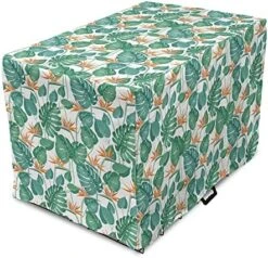 Lunarable Lime Green Dog Crate Cover, Whole Fruits And Halves Food Themed Agriculture Summer Season Art, Easy To Use Pet Kennel Cover For Small Dogs Puppies Kittens, 42 Inch, White Orange And Green -Zoo Shop 51vwy8A1bL. AC