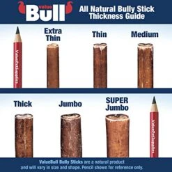 ValueBull Bully Sticks For Small Dogs, Extra Thin 6 Inch, 200 Count - All Natural Dog Treats, 100% Beef Pizzles, Single Ingredient Rawhide Alternative -Zoo Shop 51vzoJwL6ML 1