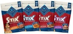 Blue Buffalo Stix Natural Soft-Moist Dog Treats, Beef, Bacon, Lamb, And Chicken 5-oz Variety Pack, 4 Count -Zoo Shop 51w4s4ahRlL. AC