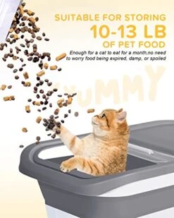 DDMOMMY 13 Lbs Dog Food Storage Container - Collapsible Dog Food Container With Sliding Lid, Scoop And Silicone Bowl, Pet Food Storage Containers Dry Food For Dog, Cats And Other Pet (Grey) 8 DDMOMMY 13 Lbs Dog Food Storage Container - Collapsible Dog Food Container With Sliding Lid, Scoop And Silicone Bowl, Pet Food Storage Containers Dry Food For Dog, Cats And Other Pet (Grey) -Zoo Shop 51w8B5Qke2L