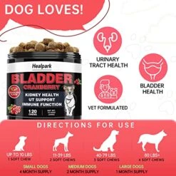 Cranberry For Dogs UTI Treatment - Urinary Tract, Bladder & Kidney Health Supplement. With Astragalus, D-Mannose, Supports UT Incontinence, Bladder Infections & Stones, Digestive Issues, 120 Chews 15 Cranberry For Dogs UTI Treatment - Urinary Tract, Bladder & Kidney Health Supplement. With Astragalus, D-Mannose, Supports UT Incontinence, Bladder Infections & Stones, Digestive Issues, 120 Chews -Zoo Shop 51wEOzGi06L