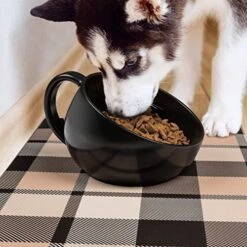 DogBuddy Dog Food Mat - Waterproof Dog Mat For Food And Water, Ultra Absorbent Dog Bowl Mat, Nonslip Pet Food Mat, Machine Washable Dog Feeding Mat, Dog Food Mats For Floors (Large, Checkered) -Zoo Shop 51wOftJzvfL