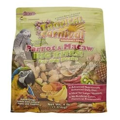 F.M. Brown's Tropical Carnival, Natural Parrot, Cockatoo, And Macaw Food For Big Beaks With Fruits, Veggies, Nuts, And Grains, Vitamin-Nutrient Fortified Daily Diet, 4 Lb