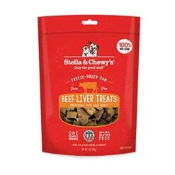 Stella & Chewy's Freeze-Dried Raw Single Ingredient Beef Liver Treats, 3 Oz. Bag