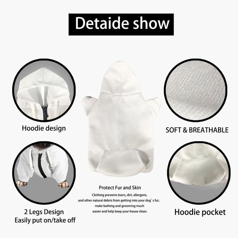 Rivatimrio Yummy French Fries Basic Dog Hoodie Sweatshirts, Cartoon Hand Drawn Fast Food Pet Clothes Hoodies With Hat, Soft Outfit Coat For Large Medium Small Dogs - S 5 Rivatimrio Yummy French Fries Basic Dog Hoodie Sweatshirts, Cartoon Hand Drawn Fast Food Pet Clothes Hoodies With Hat, Soft Outfit Coat For Large Medium Small Dogs - S - Image 3