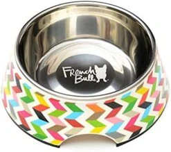 French Bull 24 Oz. Pet Bowl, 2 Piece - Dog, Cat, Feeder, Nonslip, Stainless Steel, Raised - Ziggy White -Zoo Shop 51wtGMBXZFL. AC