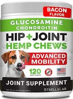 Hemp Treats - Glucosamine Dog Joint Supplement + Omega 3 - W/Hemp Oil - Chondroitin, MSM - Advanced Mobility Chews - Joint Pain Relief - Hip & Joint Care - Chicken Flavor - 120 Ct - Made In USA 24 Hemp Treats - Glucosamine Dog Joint Supplement + Omega 3 - W/Hemp Oil - Chondroitin, MSM - Advanced Mobility Chews - Joint Pain Relief - Hip & Joint Care - Chicken Flavor - 120 Ct - Made In USA -Zoo Shop 51wuficKFRL. AC