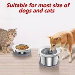 Mdupw Dog Food Bowl & Water Bowl Set, No Spill Water Bowl For Indoor Dogs And Cats, Spill Proof Pet Food Stainless Steel Bowl, Mess Proof Pet Water And Food Feeder -Zoo Shop 51wwVmhZ22L